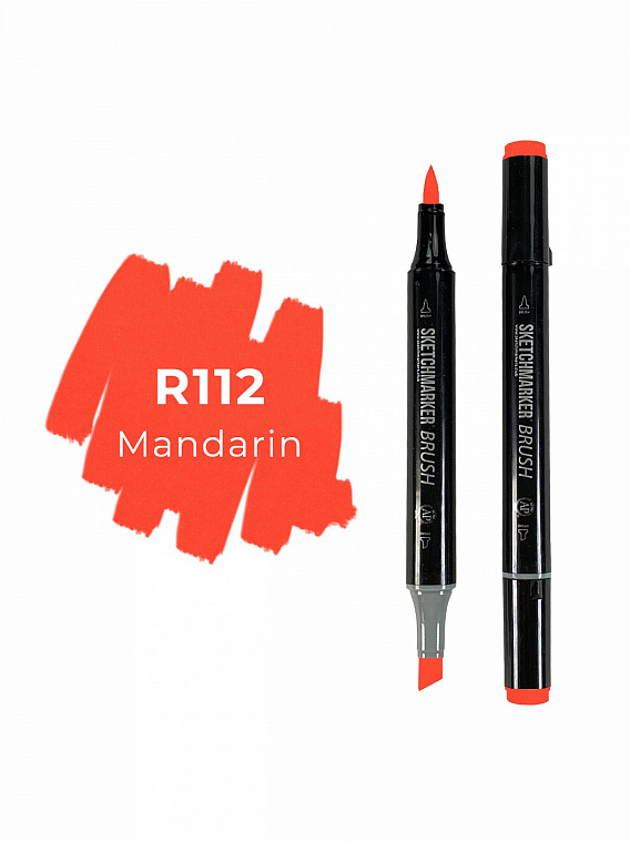 Маркер двухсторонний на спиртовой основе Sketchmarker Brush Цвет Мандариновый 606x758