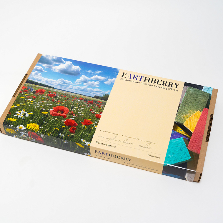 Набор пастели сухая, мягкая ручной работы EARTHBERRY "Полевые цветы", 30 цветов 606x758