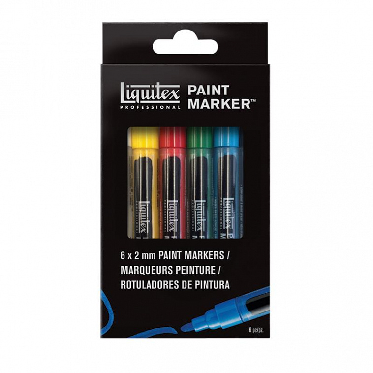 Набор акриловых маркеров Liquitex "Paint marker Fine" 6 цв*2 мм