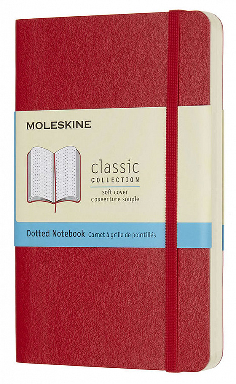 Записная книжка нелинованная Moleskine "Classic Soft" Pocket, 90x140 мм 192 стр мягкая обложка, крас