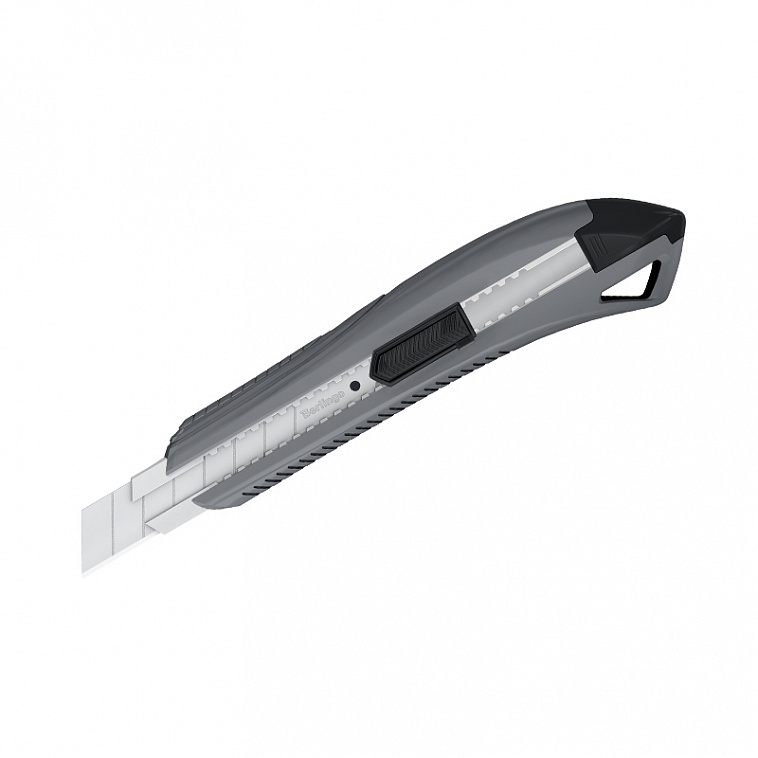 Нож канцелярский Berlingo "Razzor 200" 18 мм, auto-lock, металл. направл., серый, европодвес
