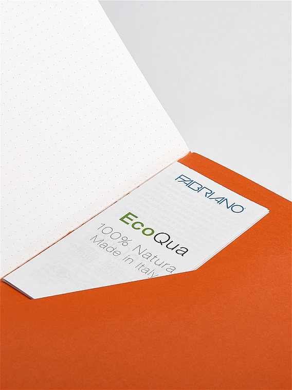 Блокнот на резинке Fabriano "EcoQua" А5 80 л 85 г, обложка оранжевая 