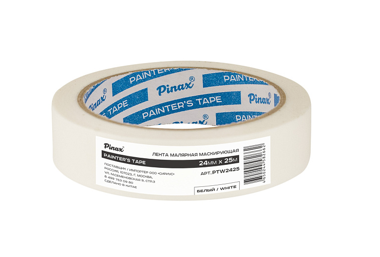 Лента малярная Pinax БЕЛАЯ 24мм х 25м 606x758