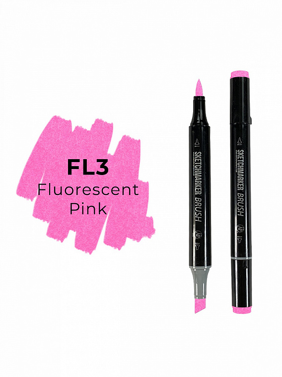 Маркер двухсторонний на спиртовой основе Sketchmarker Brush Цвет Флуорисцетный розовый 606x758