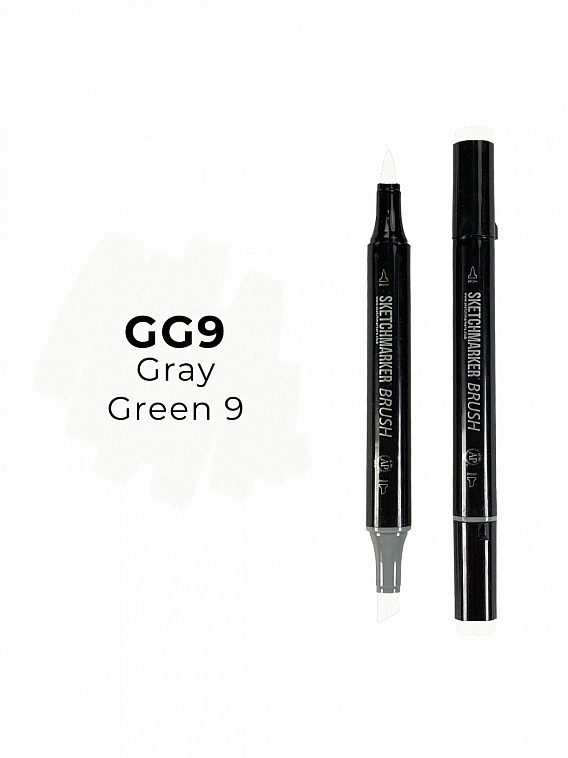 Маркер двухсторонний на спиртовой основе Sketchmarker Brush Цвет Серо зеленый 9 606x758