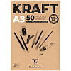 Скетчбук - блокнот для графики Clairefontaine "Kraft" А3 50 л 120 г, верже, крафт 1