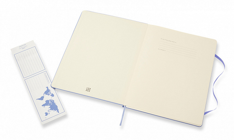 Записная книжка нелинованная Moleskine "Classic" XLarge 190х250 мм 192 стр, обложка голубая гортензи
