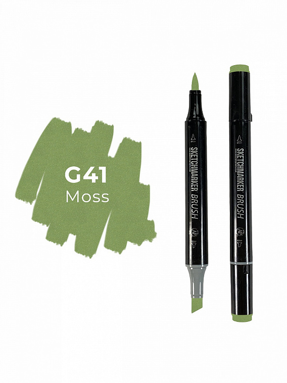 Маркер двухсторонний на спиртовой основе Sketchmarker Brush Цвет Мох 606x758