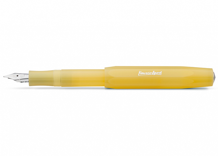 Ручка перьевая Kaweco CLASSIC FROSTED Sport M 0,9 мм, чернила синие, корпус банановый 606x758
