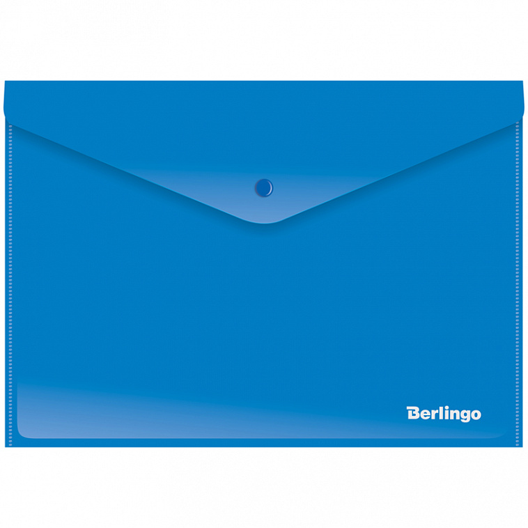 Папка-конверт на кнопке Berlingo А4, непрозрочная, синяя