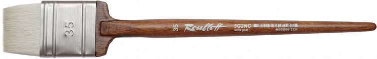 Кисть коза белая №35 флейц Roubloff "5G25C" ореховая круглая ручка 606x758