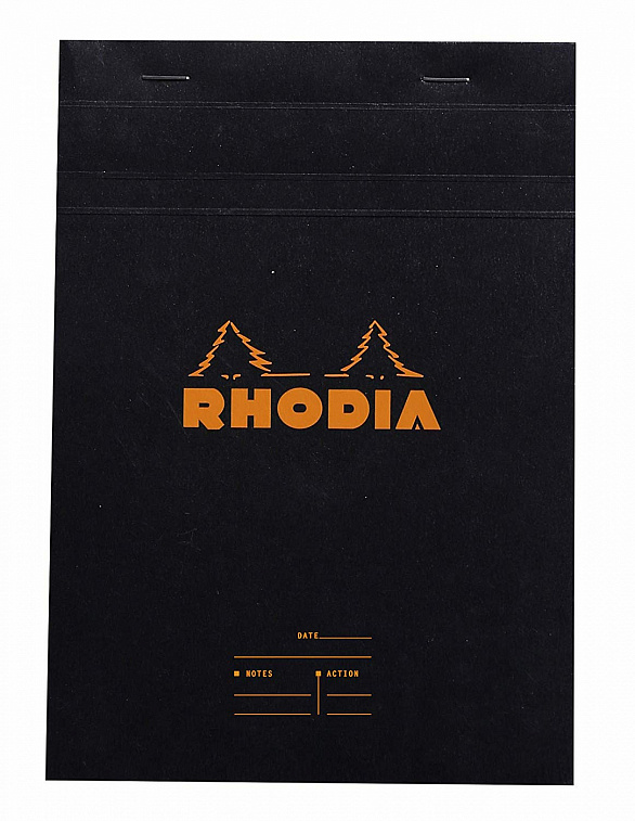 Ежедневник Rhodia "Basics №16" А5 80 л с микроперфорацией 80 г, черный, листы: белые