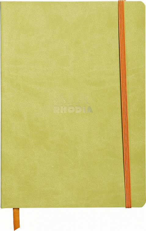 Записная книжка в линейку Rhodia Портрет А5 96 л 90 г, обложка: иск. кожа, зеленая 