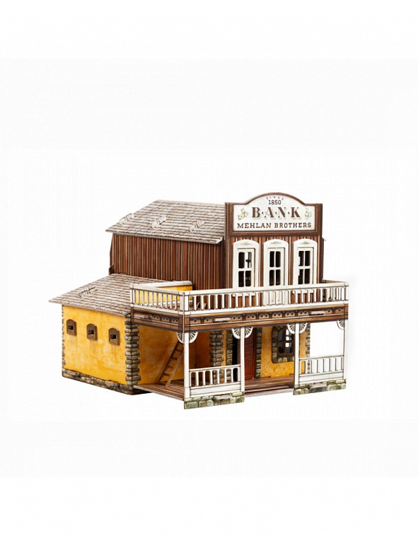 Сборная модель из картона Дикий запад "Банк" 606x758