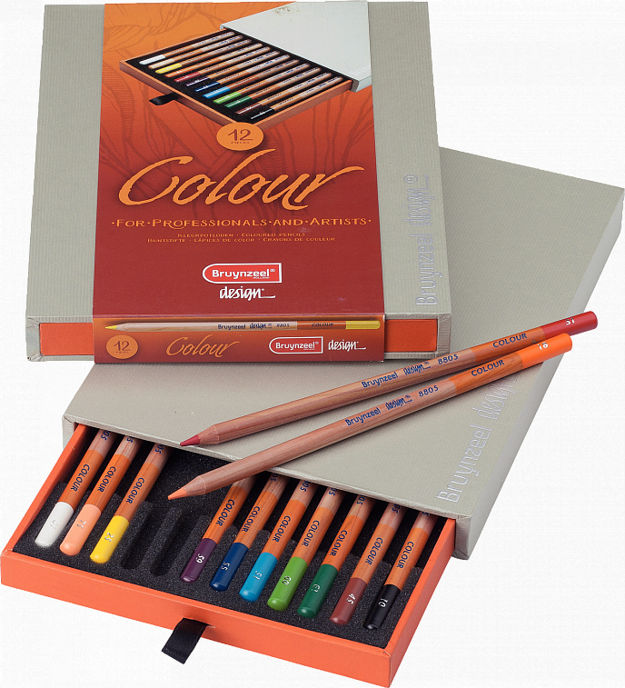 Набор карандашей цветных Bruynzeel-Sakura "Design" 12 шт профессиональные в картоне  