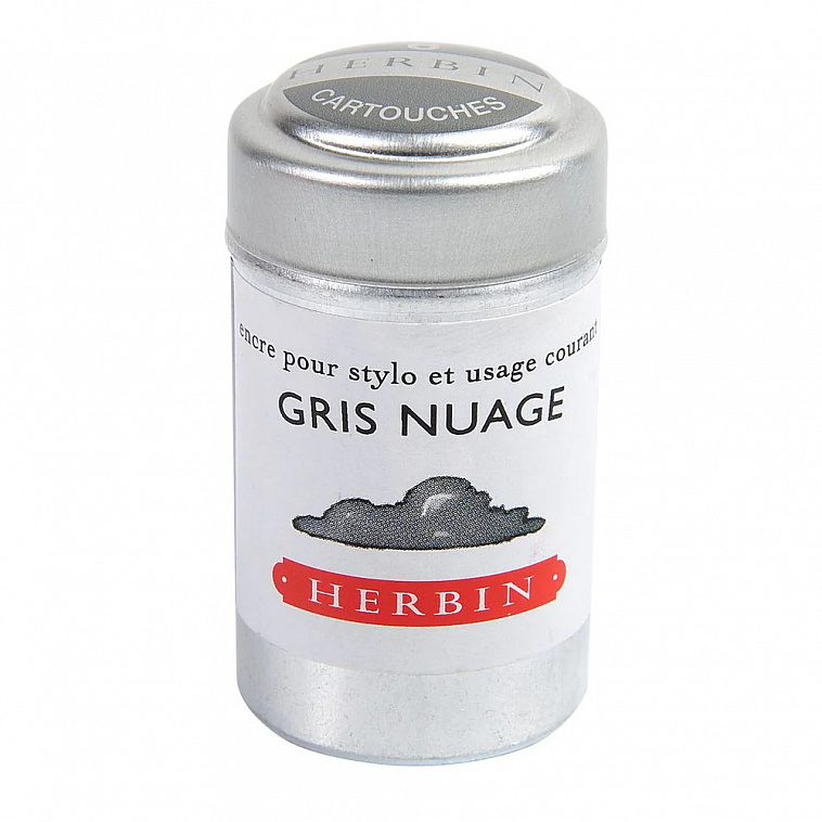 Набор картриджей для перьевой ручки Herbin, Gris nuage Светло-серый, 6 шт 606x758