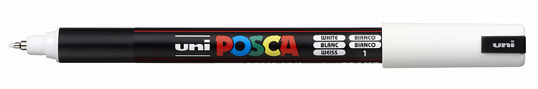Маркер UNI "POSCA" PC-1MR, 0,7 мм, наконечник игольчатый, цвет белый 606x758