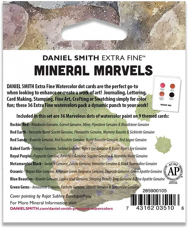 Набор маленьких цветовых карт Daniel Smith "Mineral Marvels" 36 цветов