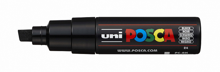 Маркер UNI "POSCA" PC-8K, до 8,0 мм, наконечник скошенный, цвет черный 606x758