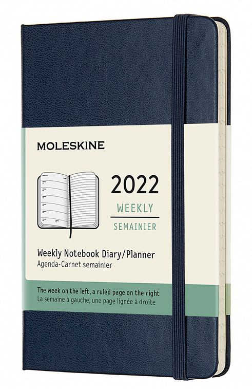 Еженедельник Moleskine "Classic WKNT Pocket" 9х14 см 144 стр., обложка синий сапфир
