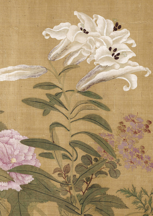 Тетрадь Сто цветов фрагмент "Три лилии" 606x758