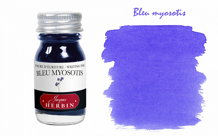 Чернила в банке Herbin, 10 мл, Bleu myosotis, Фиолетово-синий 606x758