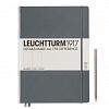 Записная книжка нелинованная Leuchtturm Master Slim А4+ 123 стр., твердая обложка глубокий серый