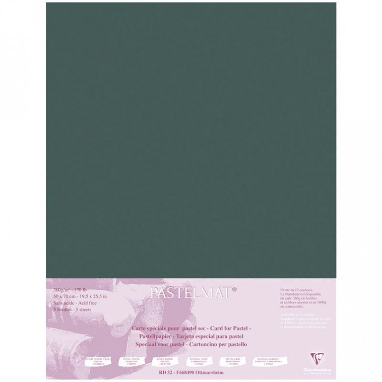 Бумага для пастели Clairefontaine "Pastelmat" 50x70 см, 360 г Темно-зеленый