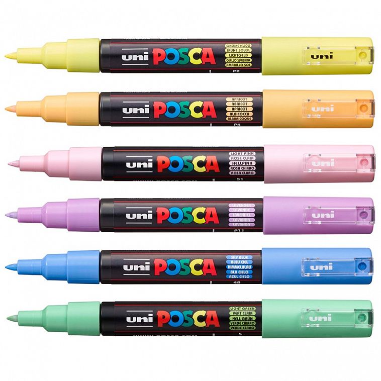 Набор маркеров POSCA PC-1M пастельные цвета 6 шт