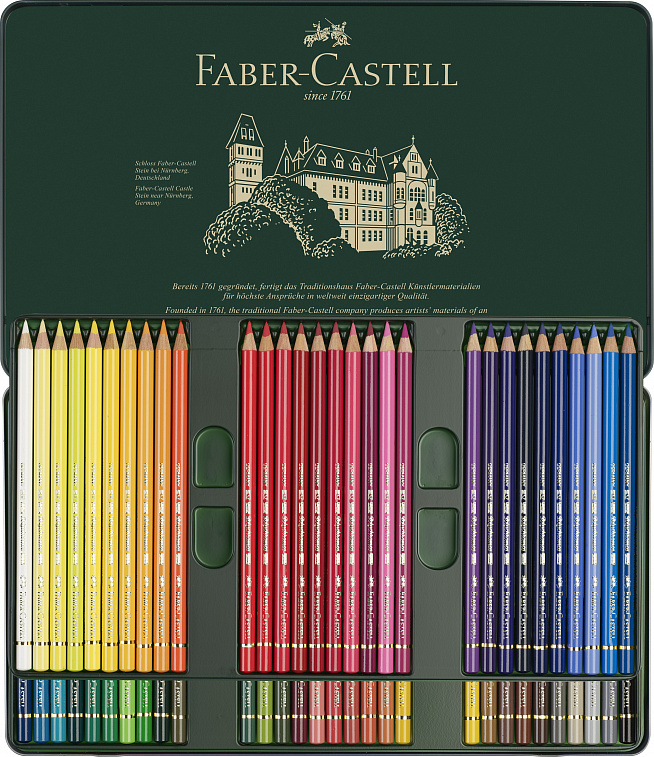 Набор карандашей цветных Faber-castell "Polychromos" 60 шт проф-ные в металле  