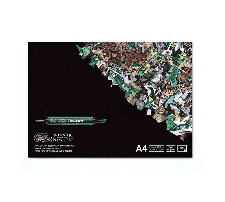 Альбом-склейка для маркеров Winsor & Newton 21х29,7 см 50 л 75 г   606x758