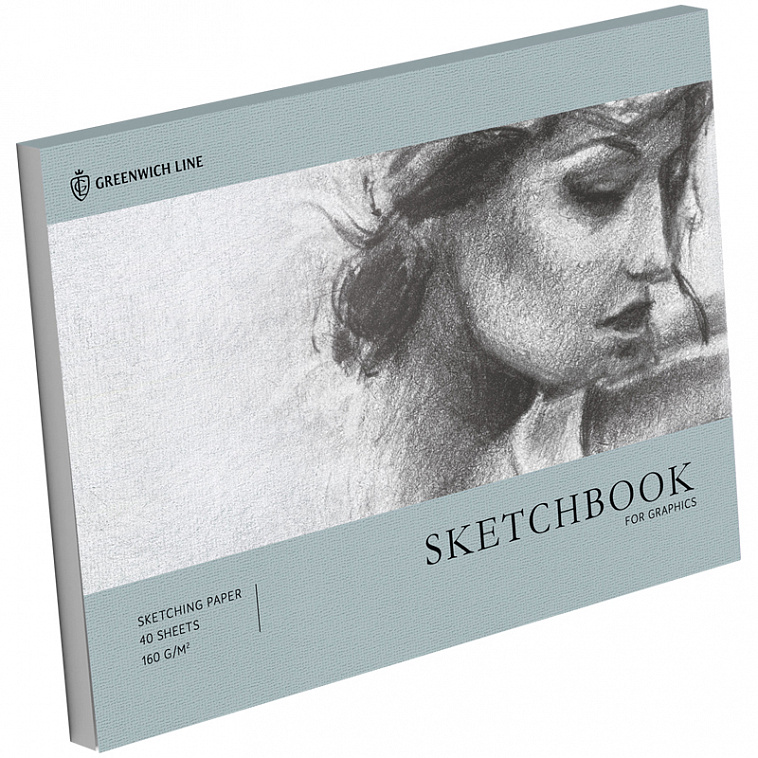 Скетчбук-склейка для графики и эскизов Greenwich Line "Graphics. Graceful girl" А4 40 л 160 г 606x758