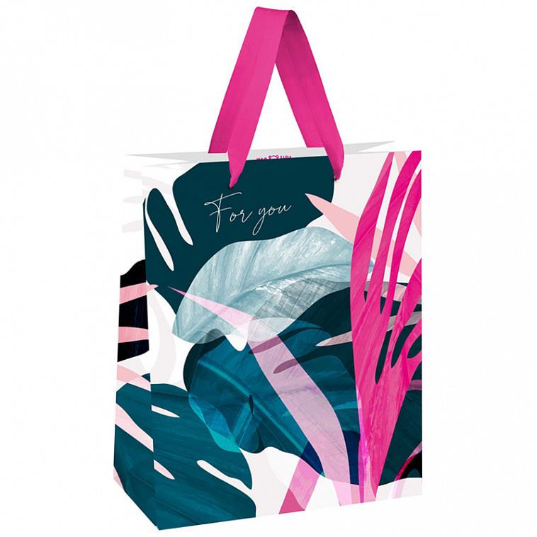 Пакет подарочный  MESHU "Dark leaves" 18*23*10 см 606x758