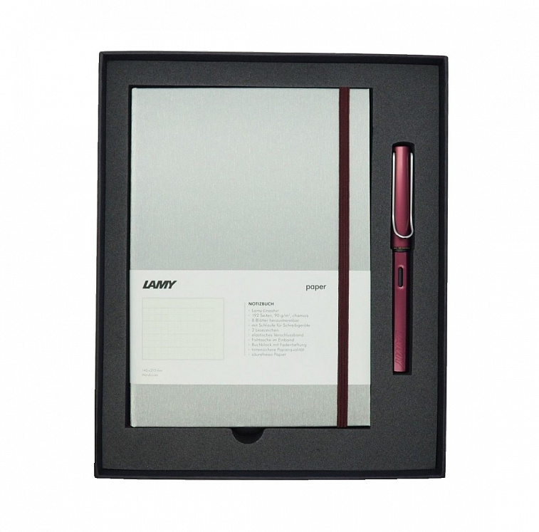 Набор ручка перьевая LAMY Al-star, F, Пурпурный+Записная книжка, твердый переплет, пурпурный