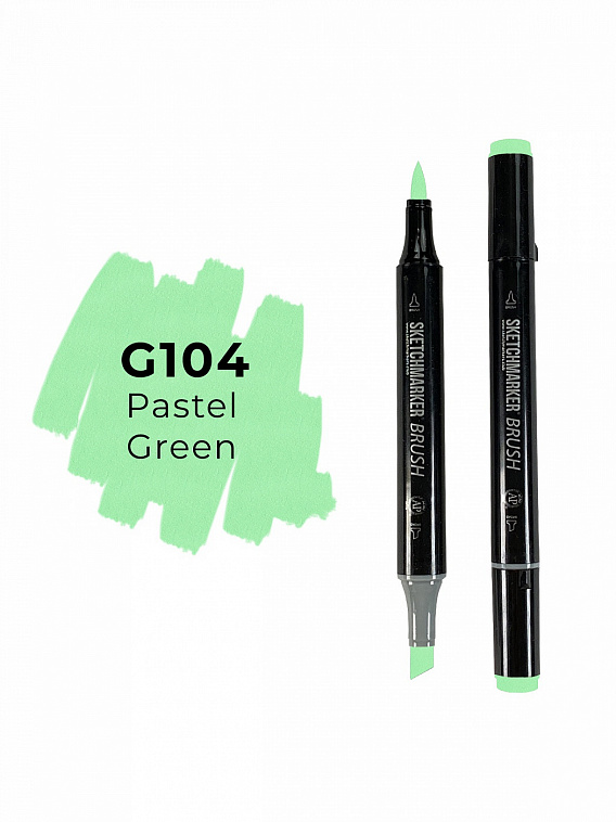 Маркер двухсторонний на спиртовой основе Sketchmarker Brush Цвет Пастельный зеленый 606x758