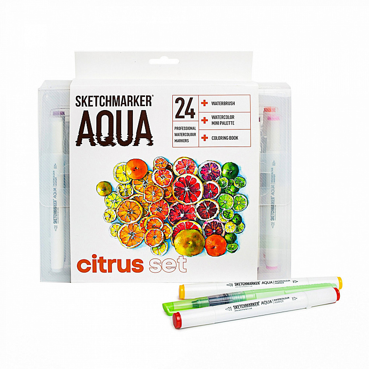 Набор акварельных маркеров SKETCHMARKER "Aqua Pro" Citrus Set 24 цв
