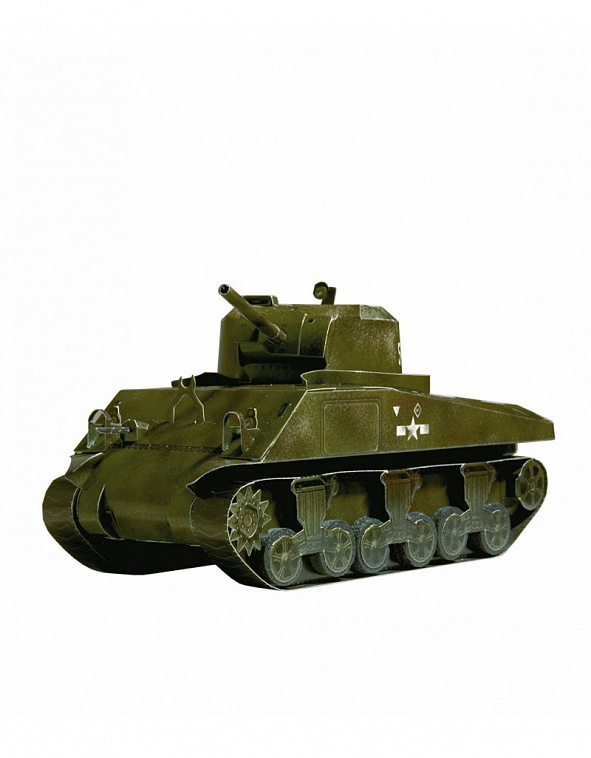 Сборная модель из картона Бронетехника "Танк М4А2 "Sherman" 606x758