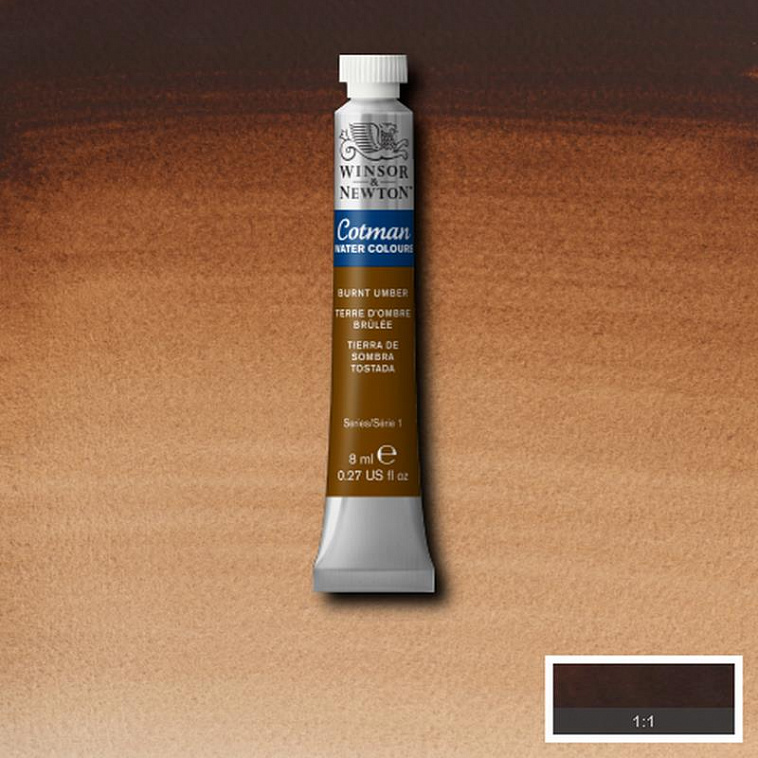 ▲Акварель Winsor&Newton "Cotman" 8 мл Умбра жженая 606x758