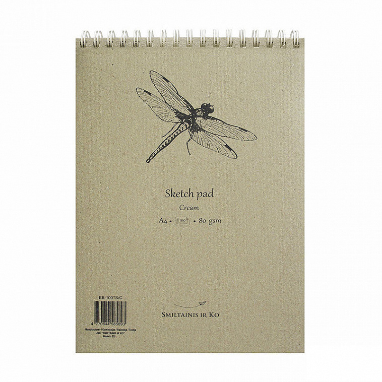 Альбом на спирали для набросков SMLT Sketch pad cream А4 100 л 80 г