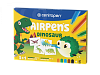 Набор воздушных фломастеров Centropen "AirPens Dinosaur" 8 цв+1черн+8 трафаретов+10 л А4 цв 1