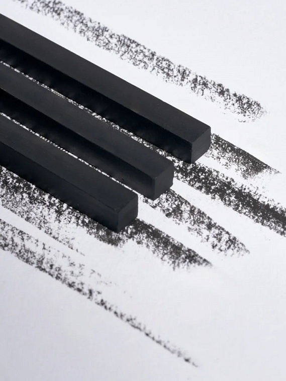 Уголь прессованный Малевичъ экстра мягкий, набор квадратных мелков, 3 шт 606x758