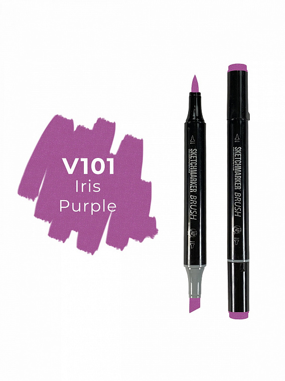 Маркер двухсторонний на спиртовой основе Sketchmarker Brush Цвет Фиолетовый ирис 606x758
