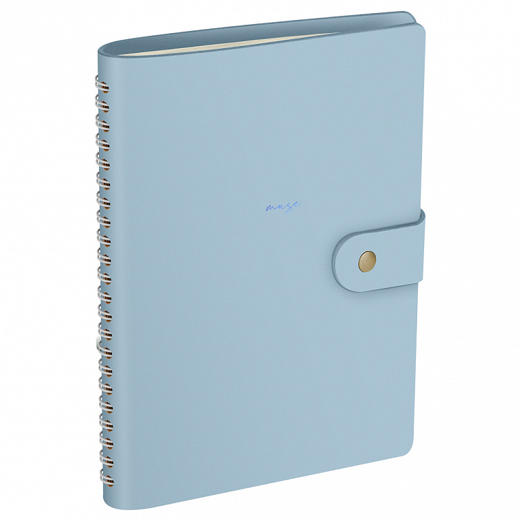 Записная книжка в линейку ЛАЙТ, кожзам, скрытый гребень, Greenwich Line "Pastel. Blue" А5 96 л 606x758