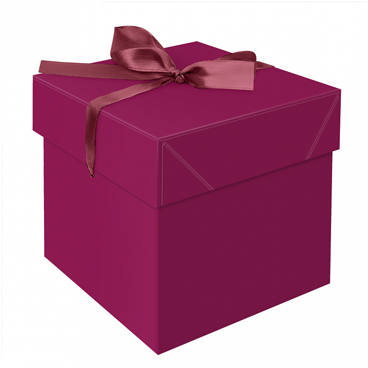 Коробка складная подарочная MESHU "Persian Red", 15*15*15 см, с лентой