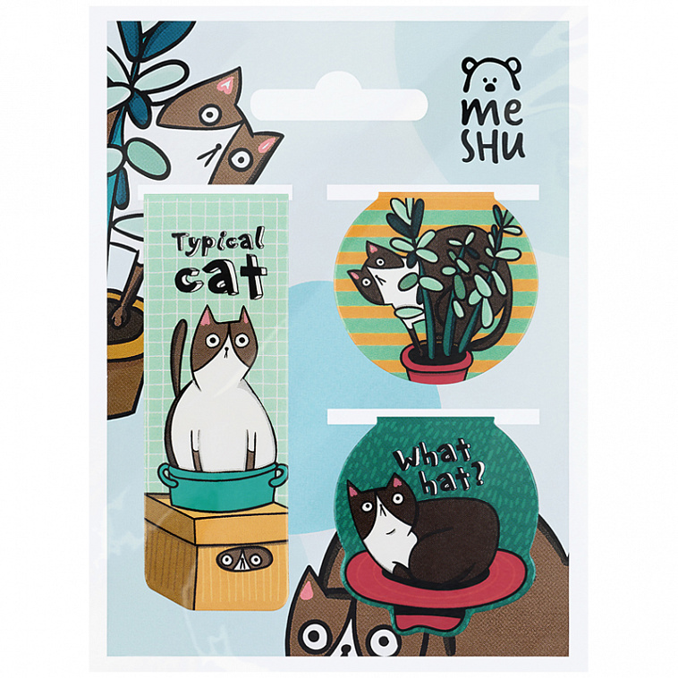 Закладки магнитные для книг MESHU "Juisy cat" 3 шт