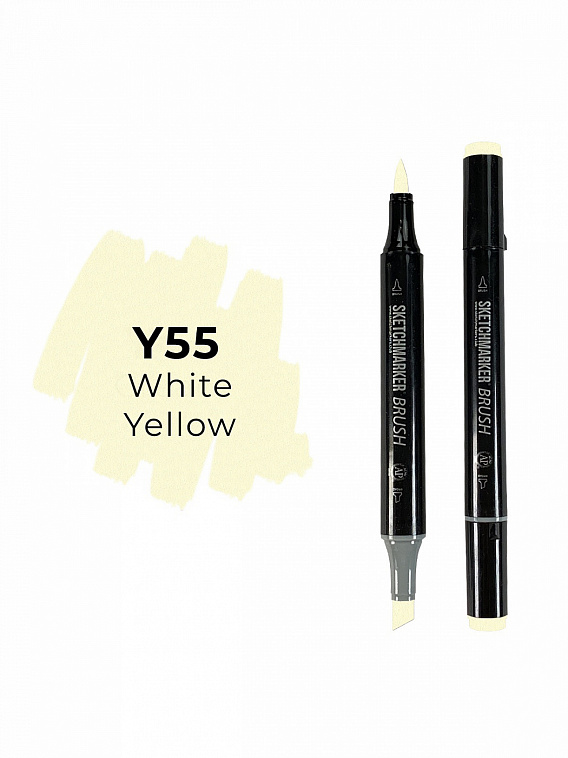 Маркер двухсторонний на спиртовой основе Sketchmarker Brush Цвет Бело-желтый 606x758