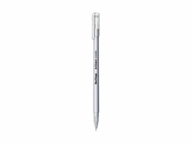 Ручка гелевая Berlingo "Brilliant Metallic" 0,8 мм, серебро металлик