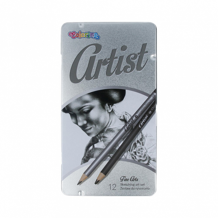 Набор карандашей чернографитных Colorino "Artist" 12 шт (10 твердостей и 2 угольных)