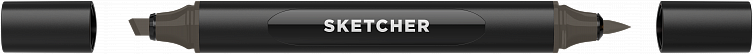 Маркер для скетчинга Molotow "Sketcher" WG590 c кистью и скошенным пером warm grey 5 606x758