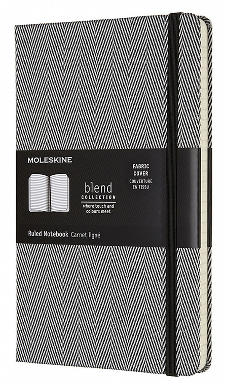 Записная книжка в линейку Moleskine "BLEND" Large 130х210 мм 240 стр обложка из текстиля, черный